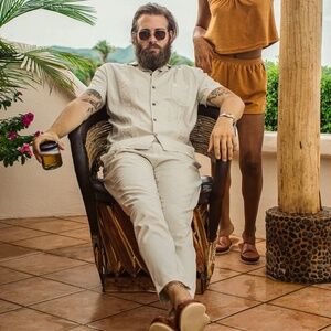 Dany Del Mar | THE BRISA LINEN PANT - VINTAGE IVORY in XL